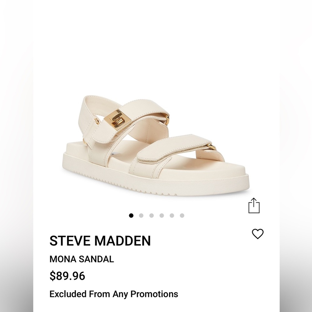Steve Madden Mona sandal off white size 9 NWOT